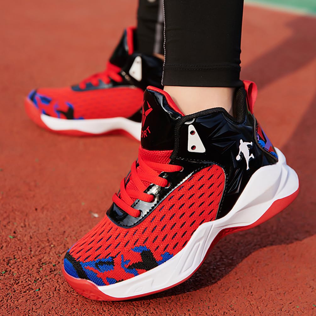 Zapatillas de Baloncesto para Niños Transpirable Zapatillas de Deportivas Moda Zapatos de Baloncesto Antideslizantes Zapatillas de Bsquetbol Aire Libre Ligeras Zapatos de Running