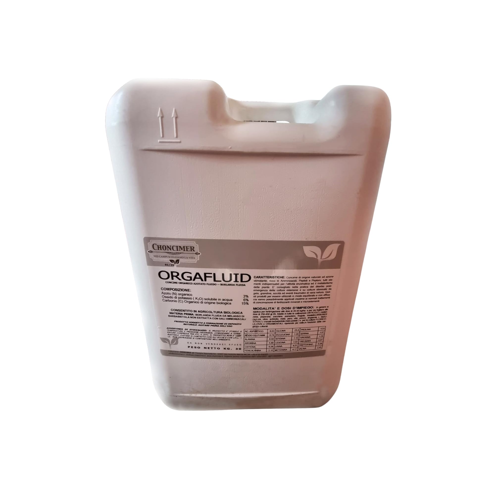 Orgafluid Borlanda Fluida | Concime Organico Azotato Biologico | Confezione da 30 kg