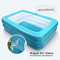 Vista 8 de Piscinas inflables, piscinas infantiles, piscina inflable familiar con suelo suave, piscina duradera de 82 y 59 pulgadas, diversión acuática