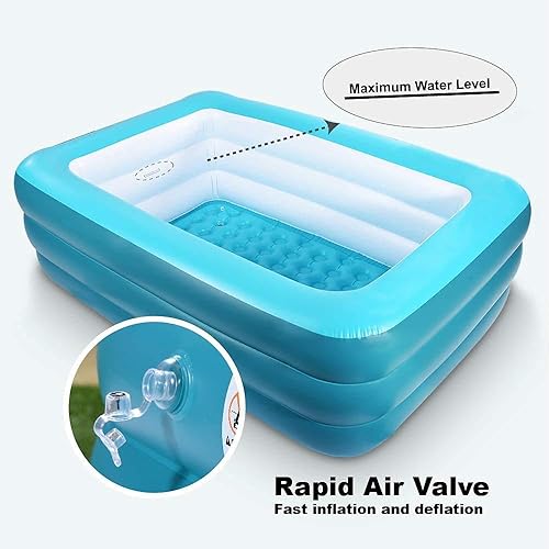 Miniatura 8 de Piscinas inflables, piscinas infantiles, piscina inflable familiar con suelo suave, piscina duradera de 82 pulgadas, diversión acuática de verano