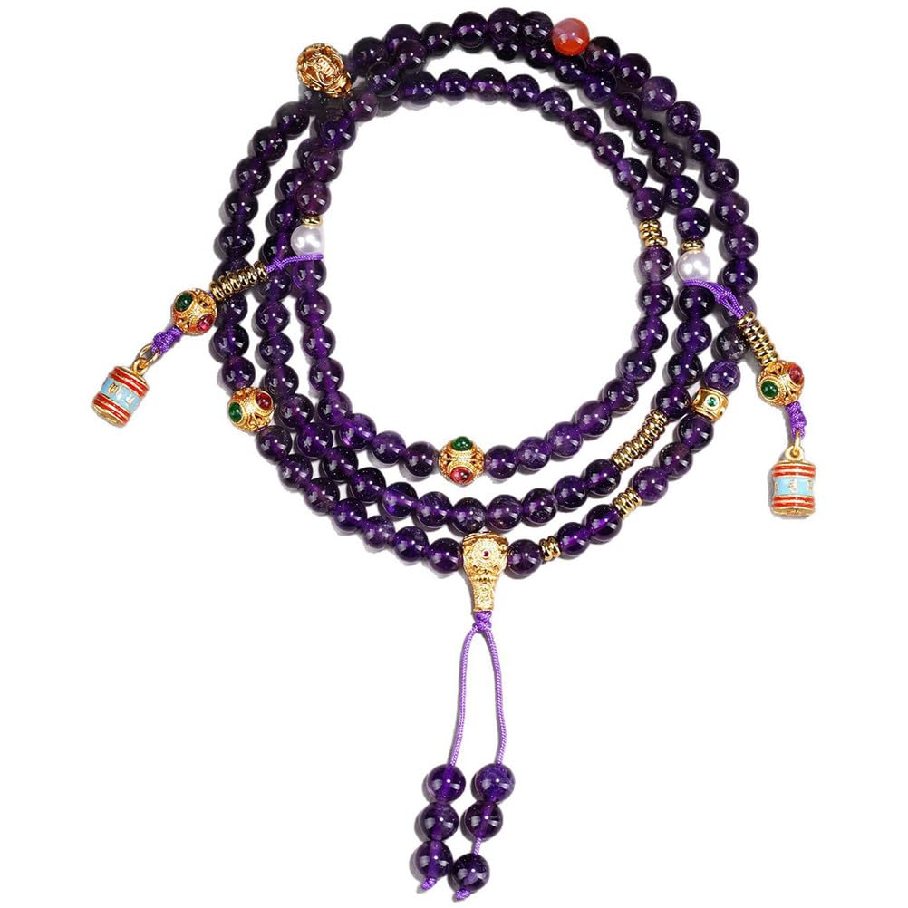 Wandelbare Amethyst-Halskette und Armband – 2-in-1-Schmuck aus natürlichem violettem Kristall mit Verstellbarer Länge für Damen und Herren