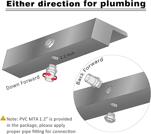 Miniatura 6 de Fuente de piscina de agua de 36 pulgadas de acero inoxidable 304 iluminada con plataforma de flujo de agua más amplia, tira de luz LED multicolor