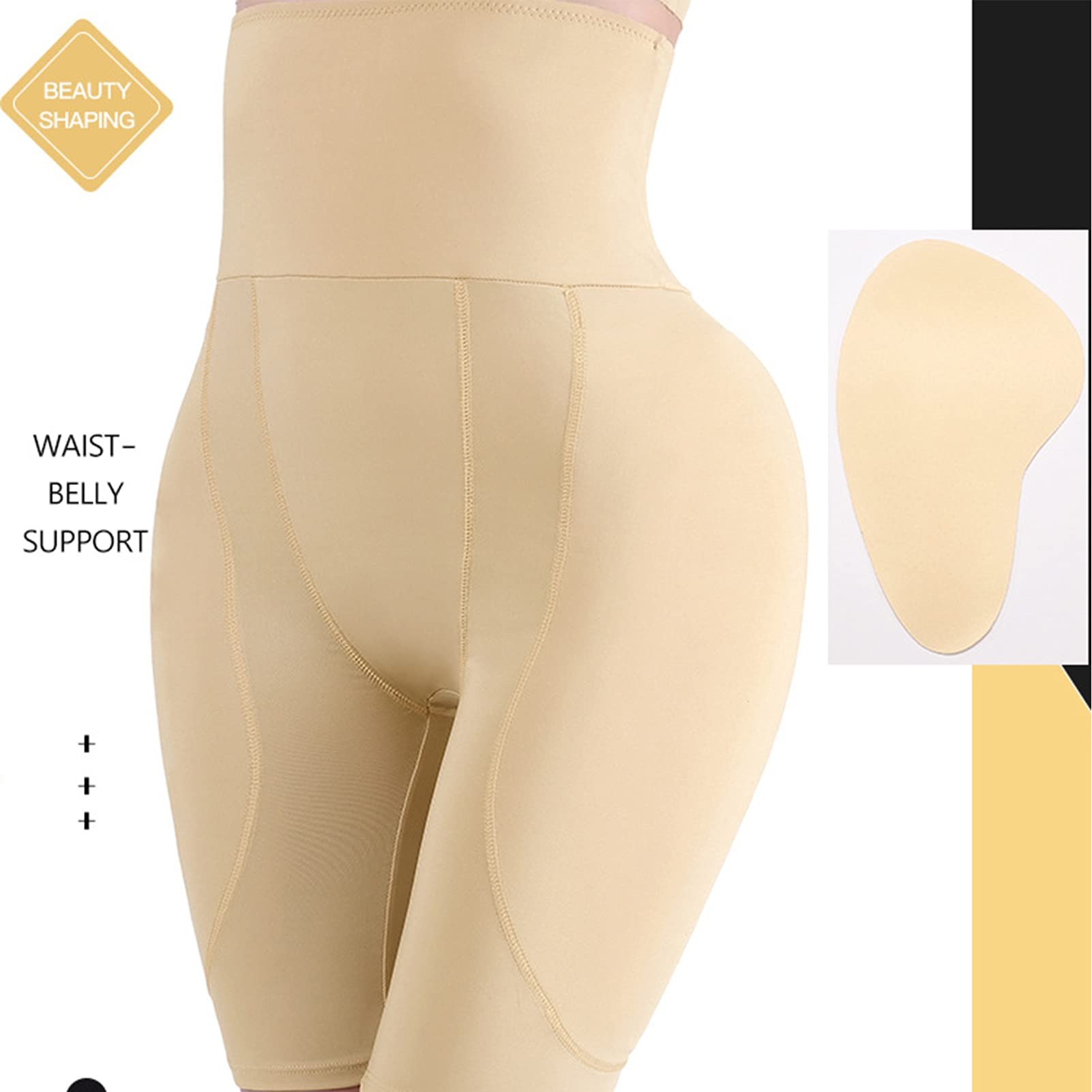 S-6XL Pantaloncini Body Shaper A Vita Alta da Donna Plus Size Mutandine Tummy Control Shapewear Compression Waist Trainer (Color : Beige, Size : M/Medium)