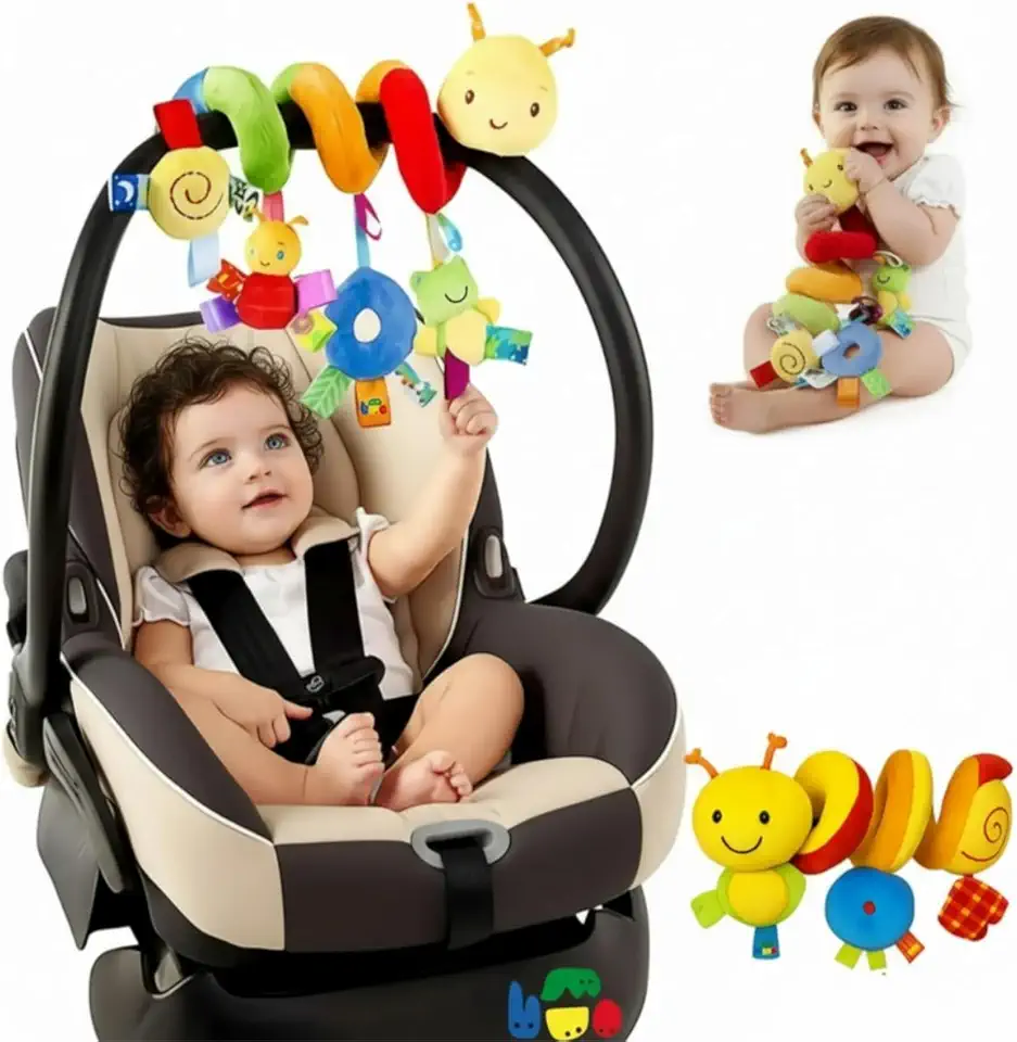 Lagarta De Pelúcia Brinquedo Infantil Bebê Espiral Móbile Sino Carrinho Bebê Berço Carro