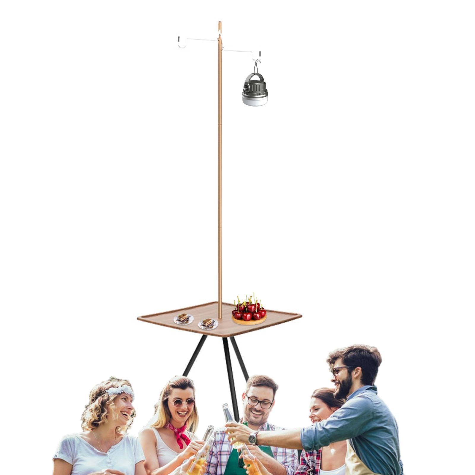 Table pliante de camping et plage compacte avec support lumineux intégré
