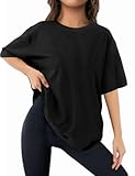 Womens Oversized T Shirts Short Sleeve Summer Tops Crewneck Casual Loose Fit Basic Tee Trendy Plus Size Blouse