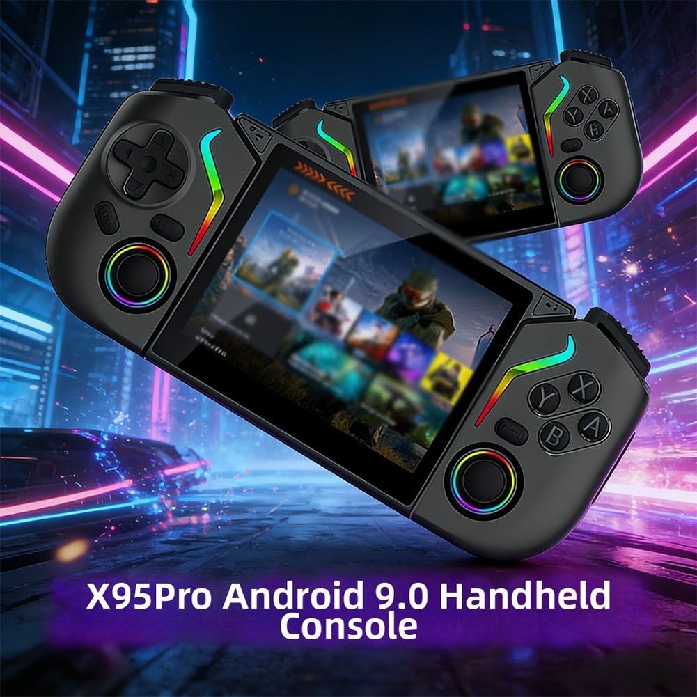 X95pro Console portable rétro avec plus de 20 000 jeux intégrés Écran IPS 3,5" Batterie 3000 mAh et stockage extensible jusqu'à 256 Go (Noir)