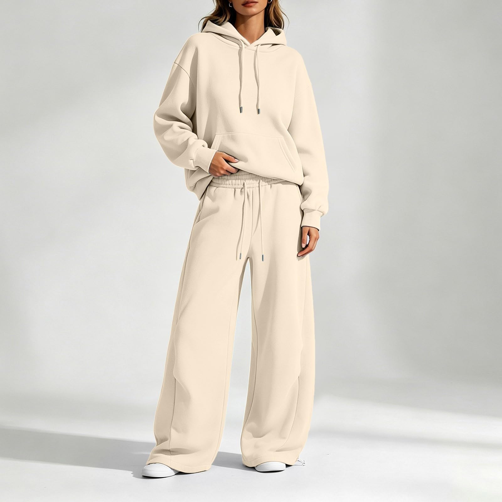 Generico Completo Sportiva Tuta Donna Completi 2 Pezzi Felpa con Cappuccio e Pantaloni Comodo e Traspirante Tute da Ginnastica per Jogging Fitness Casa