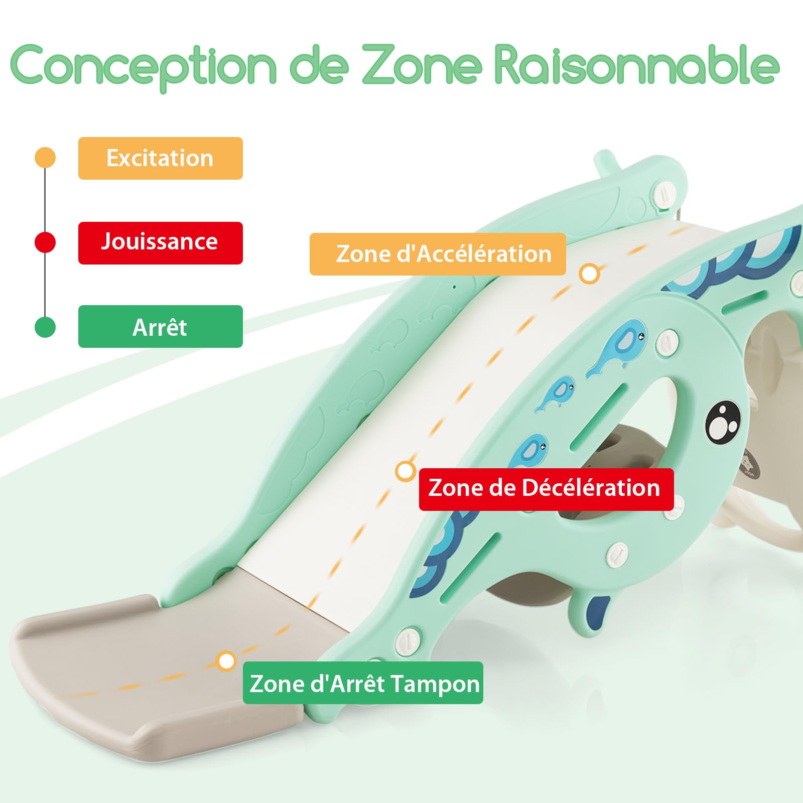 COSTWAY 4 en 1 Toboggan Enfants avec 3 Modes & Motif d'ours, Cheval à Bascule Intérieur Extérieur avec Panier de Basketball & Ballon, Charge 50kg pour Enfants de 3 Ans+, 93x65x46,5cm