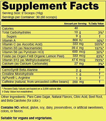Fruit Punch Naked Energy – Fruit Punch Flavored All Natural Pre Workout Supplement for Men and Women, Vegan Friendly, No Added Sweeteners, Colors or Flavors – 30 Servings