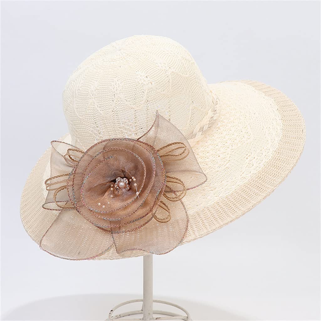 Cappello da Spiaggia Lavorato a Maglia da Donna in Estate, Viaggi all'aperto, ombrellone, Crema Solare, Cappello da Pescatore