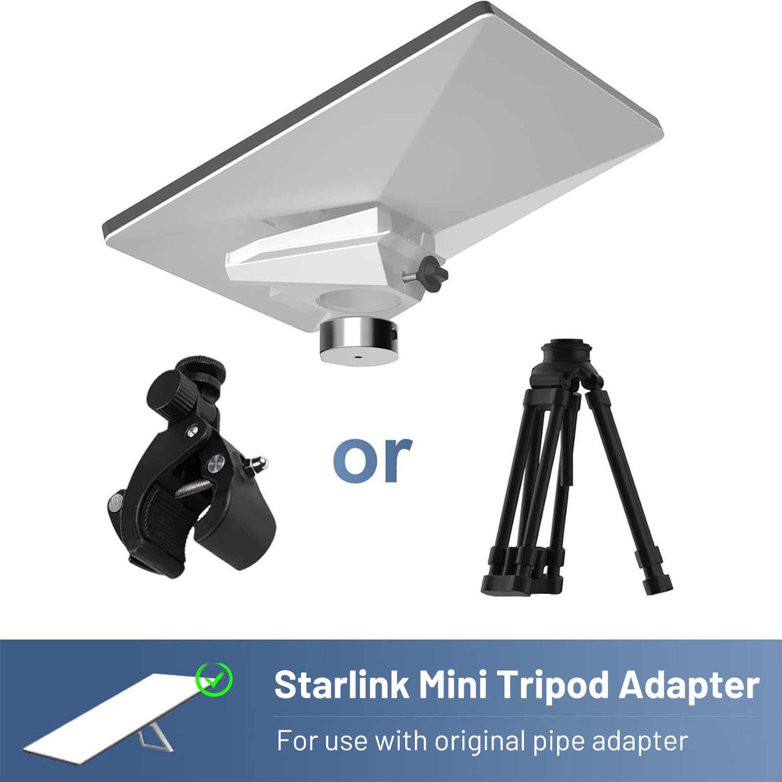 Starlink Mini-Stativhalterungsadapter aus Legierung, 1/4-Zoll-20-Gewinde, passend für Standard-Stative und Klemmen, langlebig, präzisionsgefertigt, schnelle sichere Installation, ideal für Wohnmobile