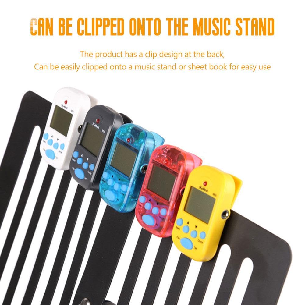 Searching Roads Digital Metronome, Clip on Electronic Metronome Portable LCD Digital Beat Tempo Metronome with Earphone Jack, Mini Metronome for Piano Guitar Violin