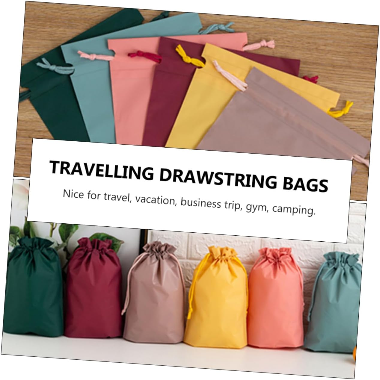 LIFKOME 6Pcs Portable Travel Drawstring Bags for Shoes and Clothes Multifunctional Lightweight Storage Pouches for Business Trips and Outdoor Use