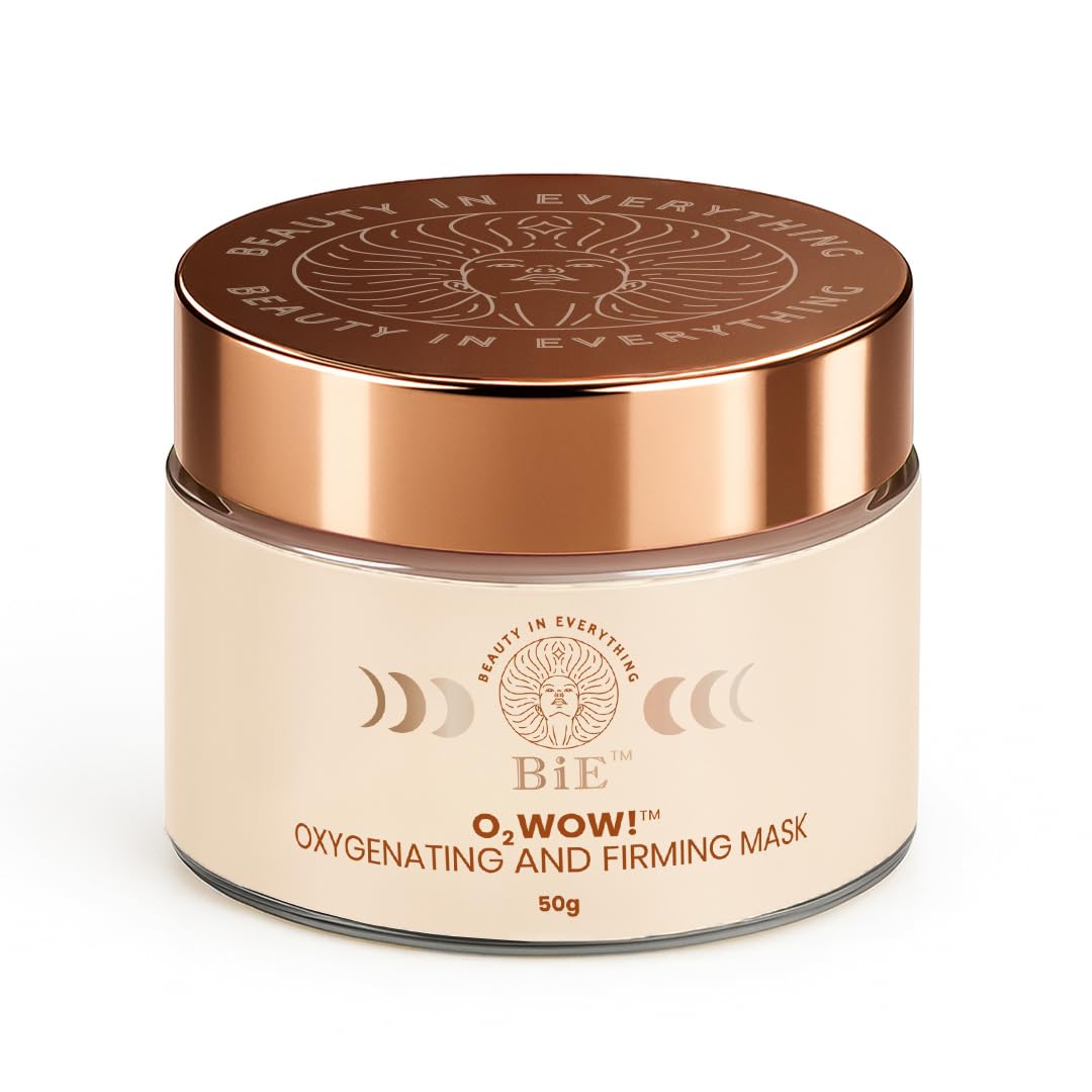 BiE O2WOW! Face Mask for Daily Tan Removal, Reduces Dark Spots & Pigmentation, Gentle Exfoliator With Vital Oxygen, Stem Cells & Acai Berries | Unisex | For All Skin Types | 50gm