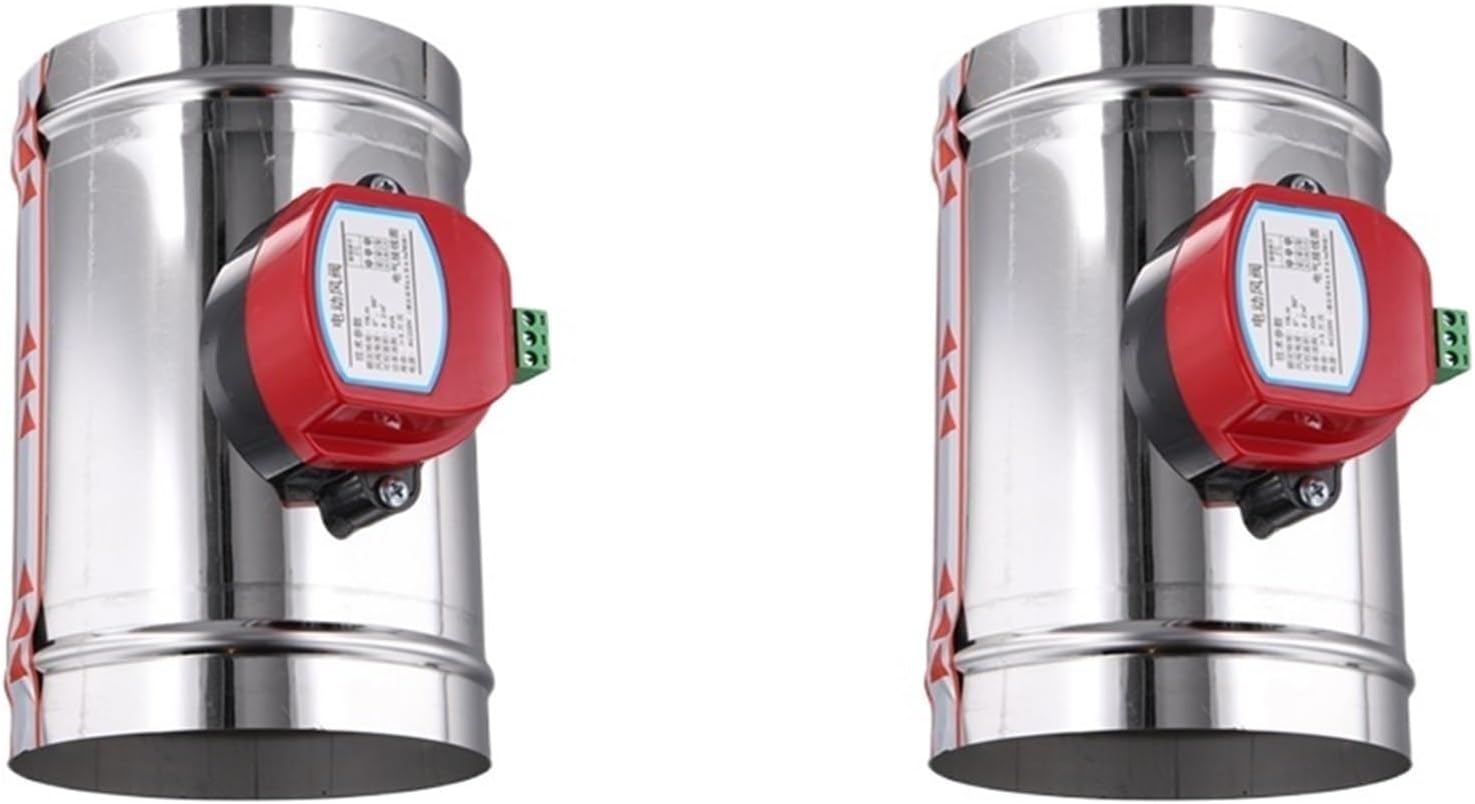 1pcs AB13-2Pcs 125Mm Stainless Steel Electric Air Duct Damper Valve HVAC Air Ducting Motorized Air Damper AC220V Actuator Drive