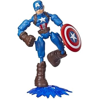 Marvel Avengers Bend and Flex Series 6-Inch Figure Captain America E7869 Authentic with Blast Accessories