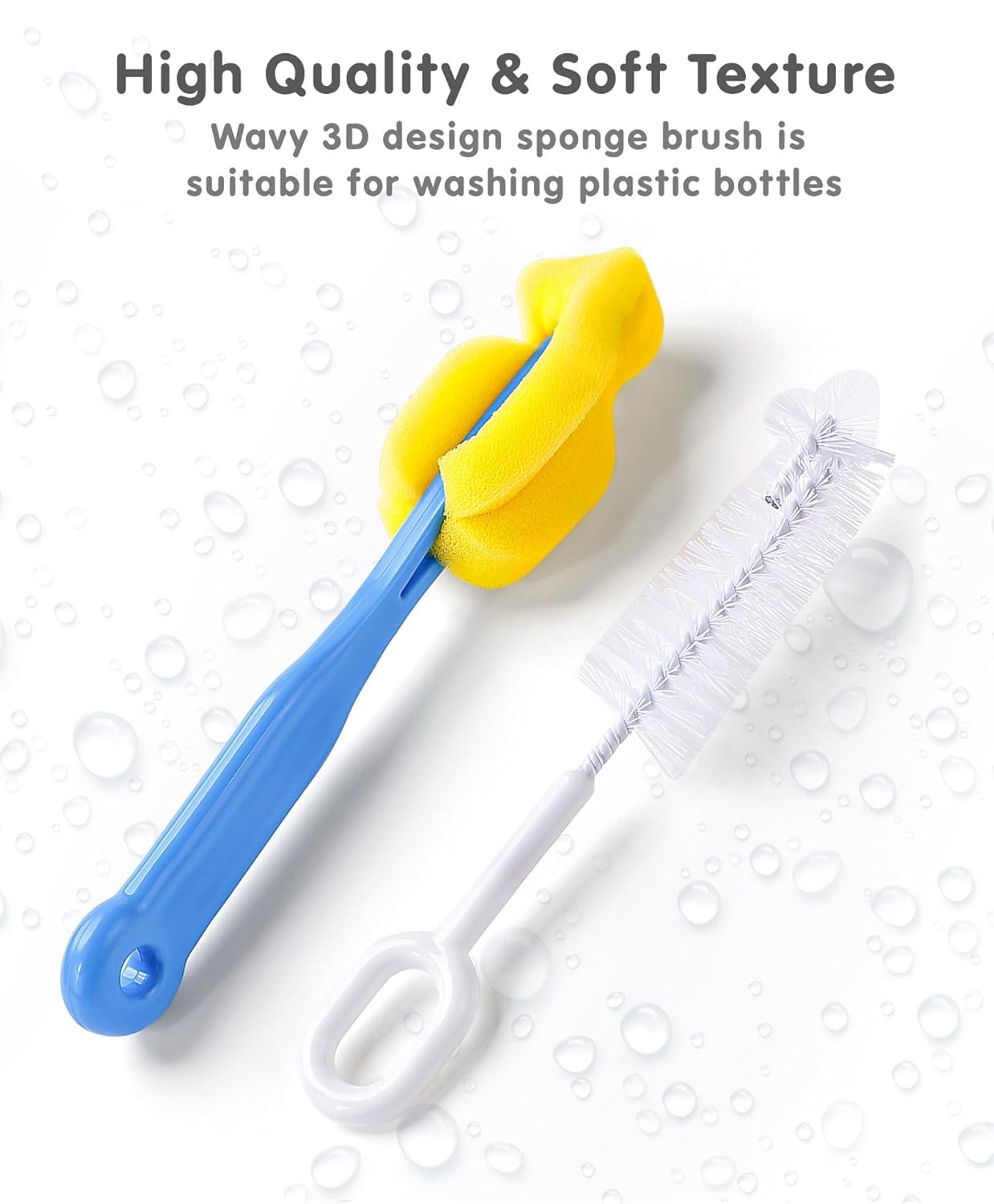 RRJ 5 Pcs Baby Milk Bottle Nipple Straw Brush Sponge Nylon Cleaning Brush Cleaner Bottle Set Cleaning Brush Kit 5 in 1 Kit (Assorted Random Multi Color, 5 Pcs Set) 4