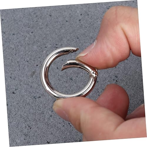 Miniatura 7 de 20 piezas Llavero Accesorios Mosquetón Acero Inoxidable Anillos de Salto de Acero Inoxidable Clip Mosquetón Redondo Metal O Anillo Anillo Dividido
