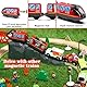 Cylora Holzeisenbahn Zug Eisenbahn elektrische lok Kinder ab 3 Jahren, Batteriebetriebenes Zugset, Lokomotivzug Lokomotive Kompatibel mit Holzschienen Thomas Brio, Spielzeugauto für Kleinkinder, Rot