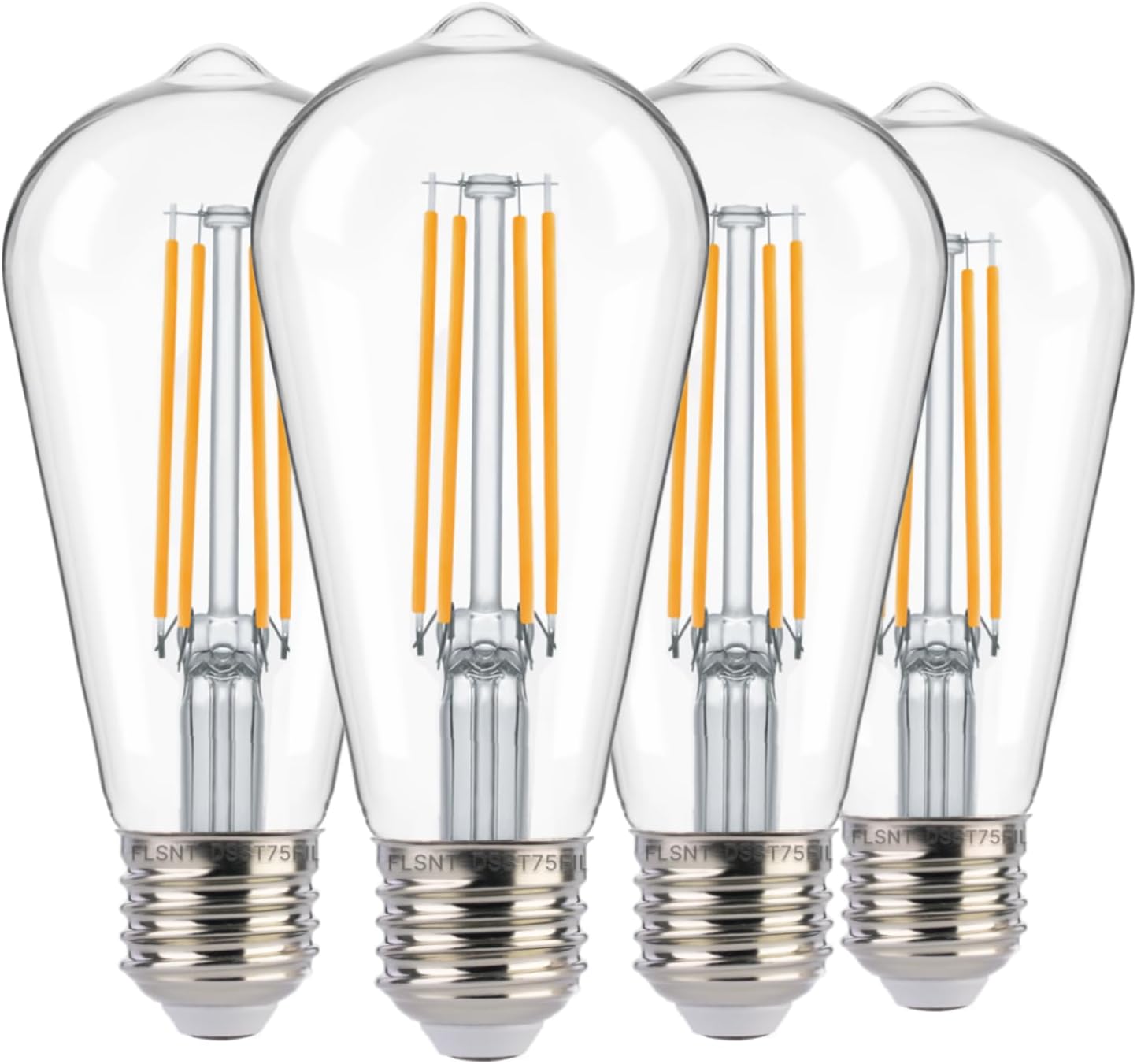 FLSNT Dusk to Dawn Outdoor Sensor ST19 LED Light Bulb, 7W (60W Eqv.), 800LM,Vintage Filament E26 Base, Auto On/Off Photocell Automatic for Energy-Efficient Outdoor Lighting, 2700K Soft White, 8 Pack