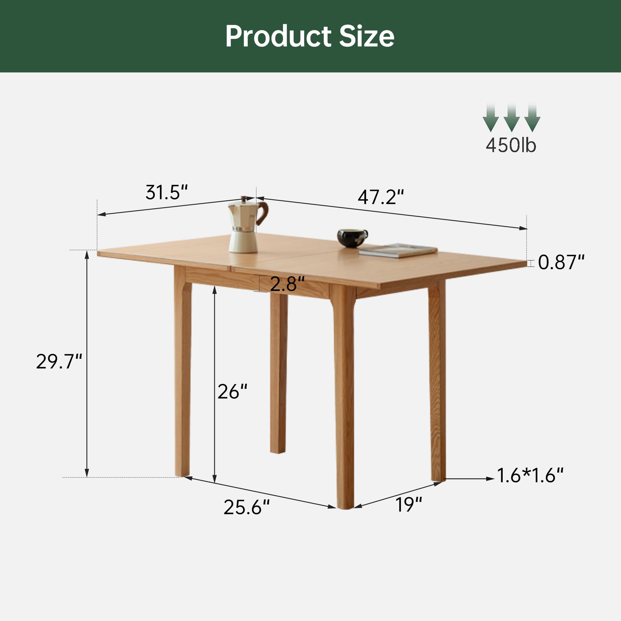 Juego de mesa de comedor plegable que ahorra espacio para 2, mesa de madera moderna y 2 sillas, ideal para cocinas pequeñas y comedores, diseño compacto para un fácil almacenamiento