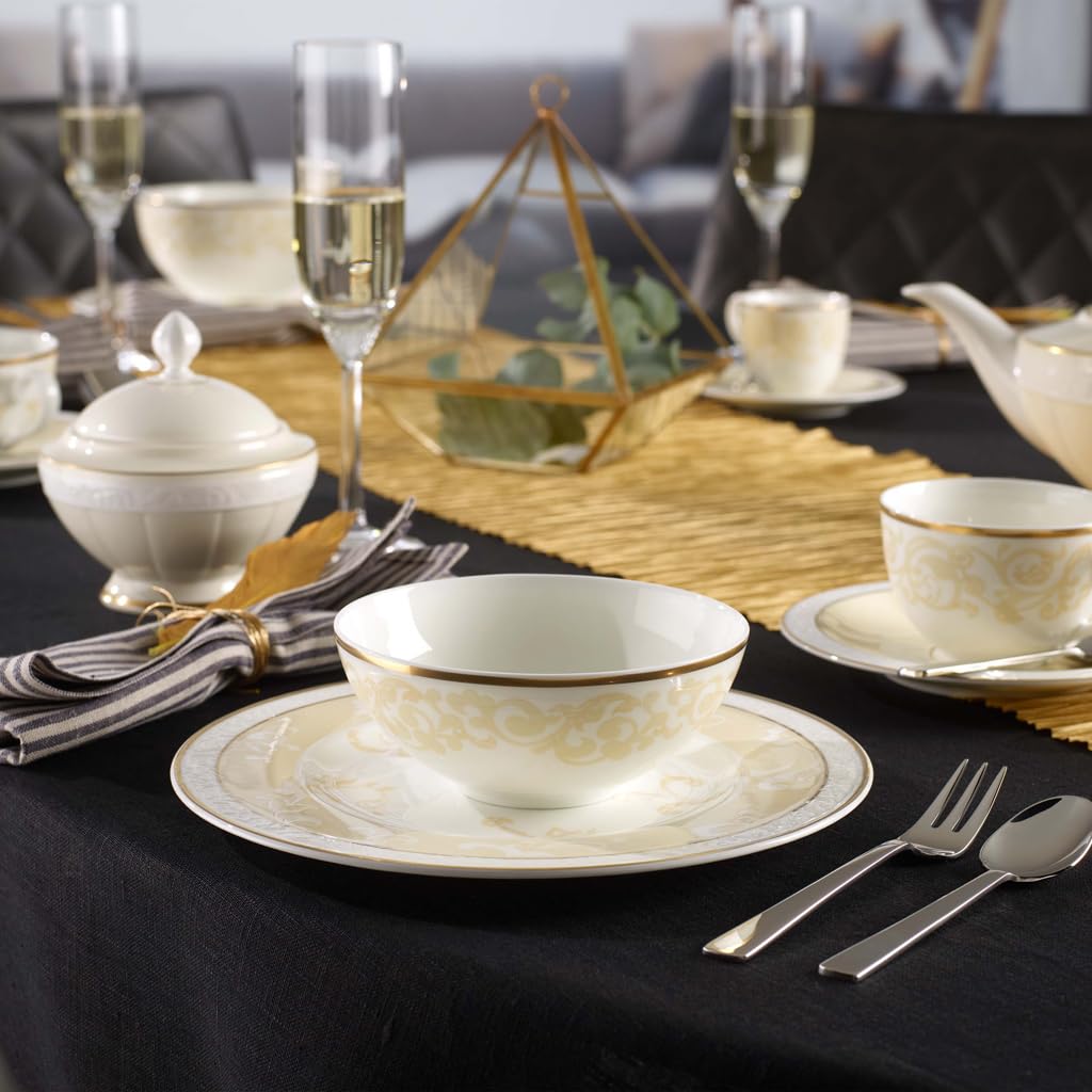 Villeroy & Boch 10-4390-3810 Ivoire Dessertschale, Porzellan, Ivory, 15.6 x 15.6 x 2 cm, 1 Einheiten