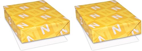 Neenah Royal Sundance Papel de 8.5 x 11 pulgadas, 24 libras, acabado de lino, blanco brillante, 500 hojas (75101) (paquete de 2)