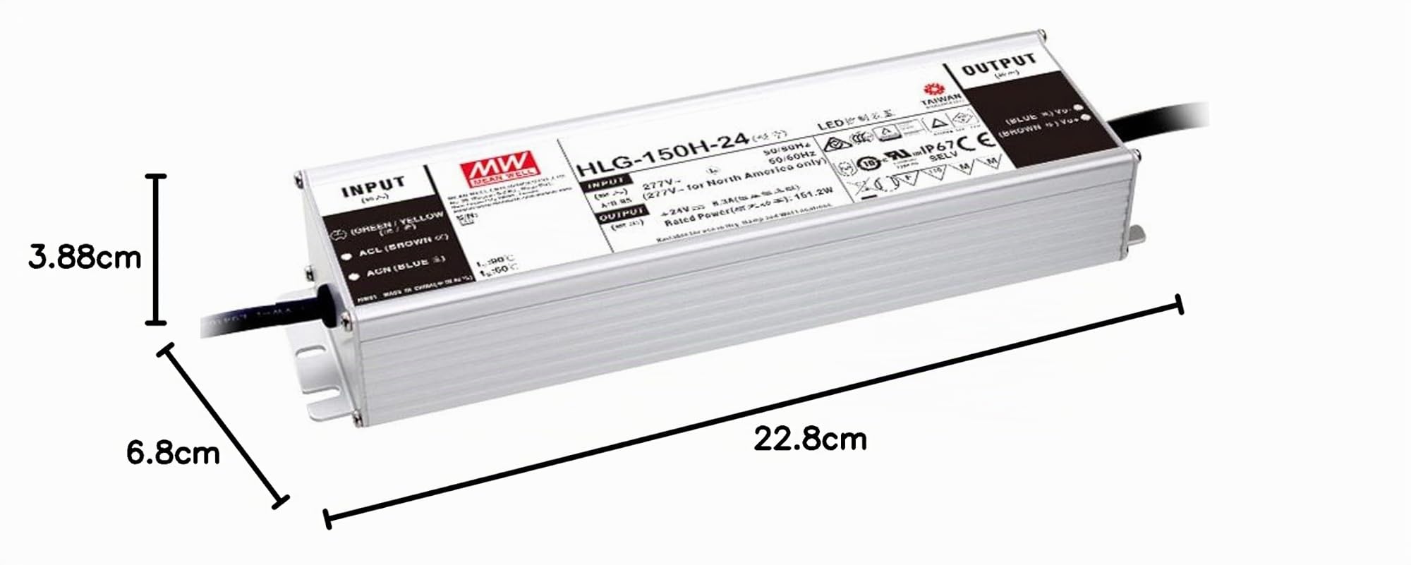 Mean Well LED Netzteil, 24 V, DC, 6,3 A, 150 W, IP65, für LED Beleuchtung