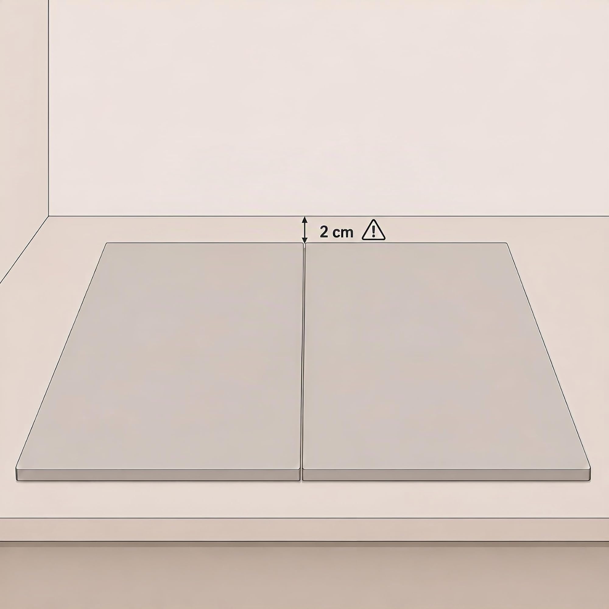 Herdabdeckung Ceranfeld und Herdabdeckung Induktionsfeld (kein GAS) 55 x 33 X 2,5cm – Handgefertigt in Europa – Extrem robust – Ceranfeldabdeckung & Herdplatten Abdeckungen (2, Schwarz)