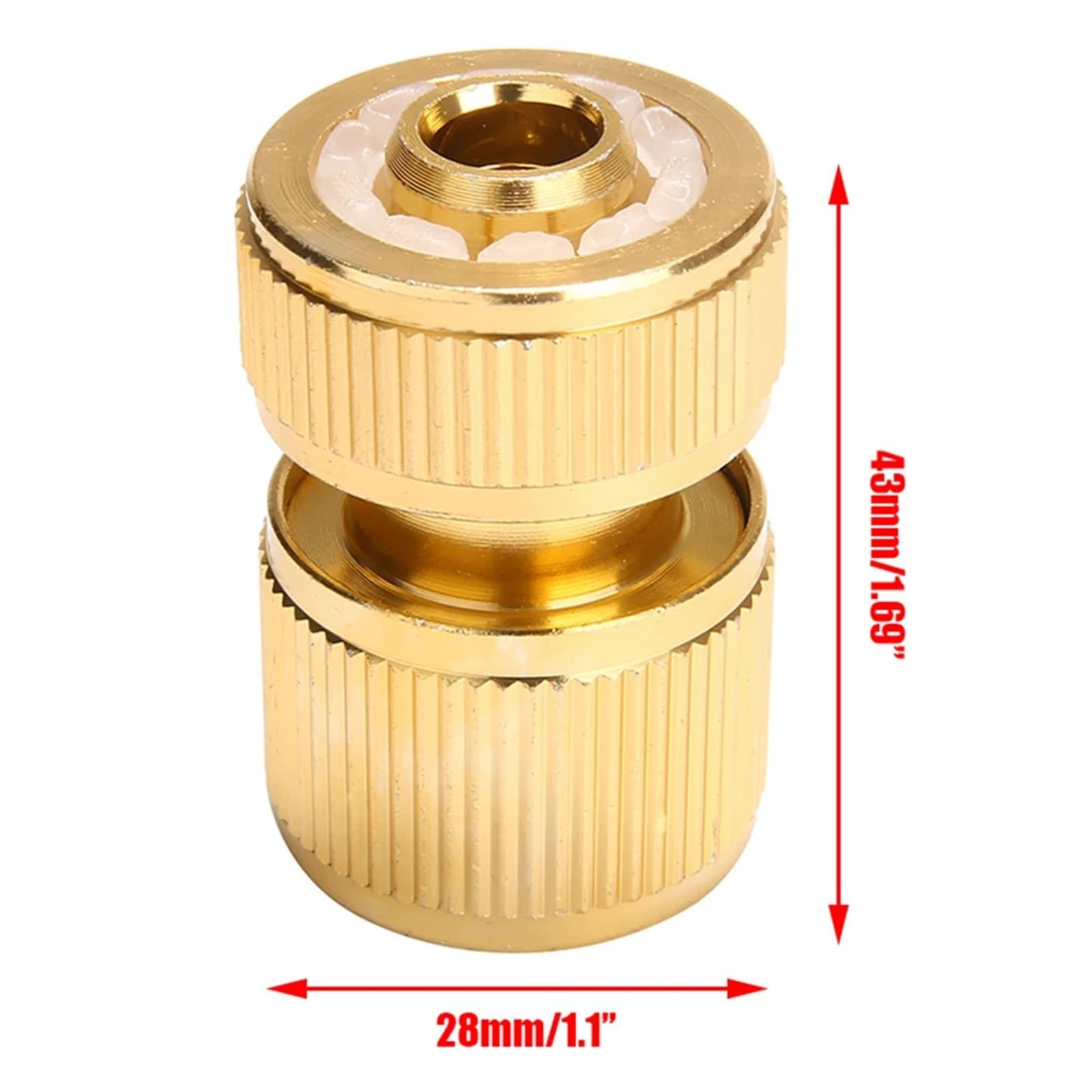 Set di raccordi per tubi in ottone Adattatore for tubo flessibile rivestito in ottone 1/3/6 pezzi, sistemi di accoppiamento da giardino con connettore girevole a connessione rapida 1/2"(6pcs)