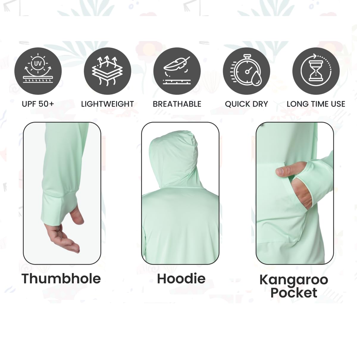 INGEAR Boys' Rash Guard Long Sleeve UPF 50+ UV Protection Swim Shirt, Hooded Sun Shirt, Quick Dry Fishing Shirt for Kids (US, Alpha, X-Large, Turquoise Sea)