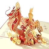 yaartz 3D-Pop-Up-Karte, Grußkarte mit Umschlag und Notizanhänger, Karte für alle Anlässe für Ehemann, Sohn, Bruder, Vater, Nachbar, Studenten, chinesischer Drache