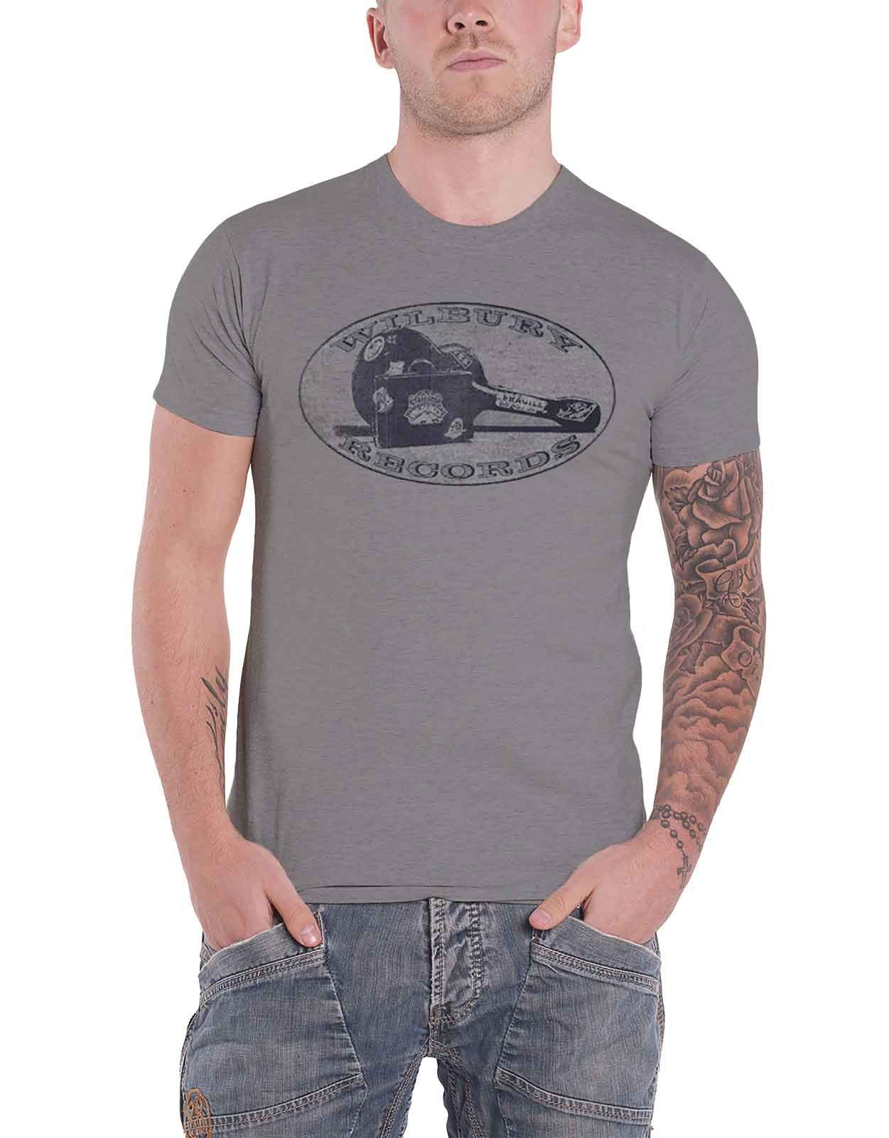 The Traveling Wilburys T Shirt Wilbury Records Logo Official Mens Heather Grey