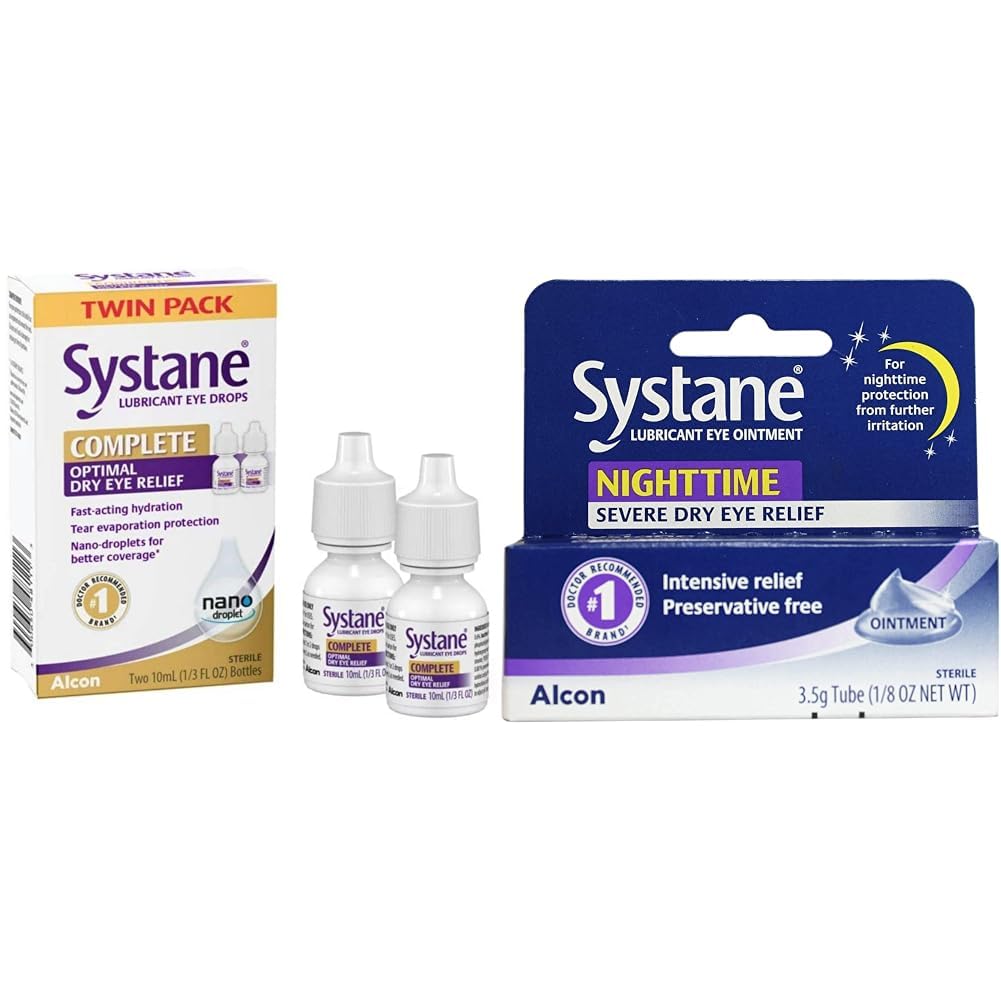 Systane Complete Lubricant Eye Drops 0 34 Fl Oz 2 Count Pack of 1 Nighttime Lubricant Eye Ointment