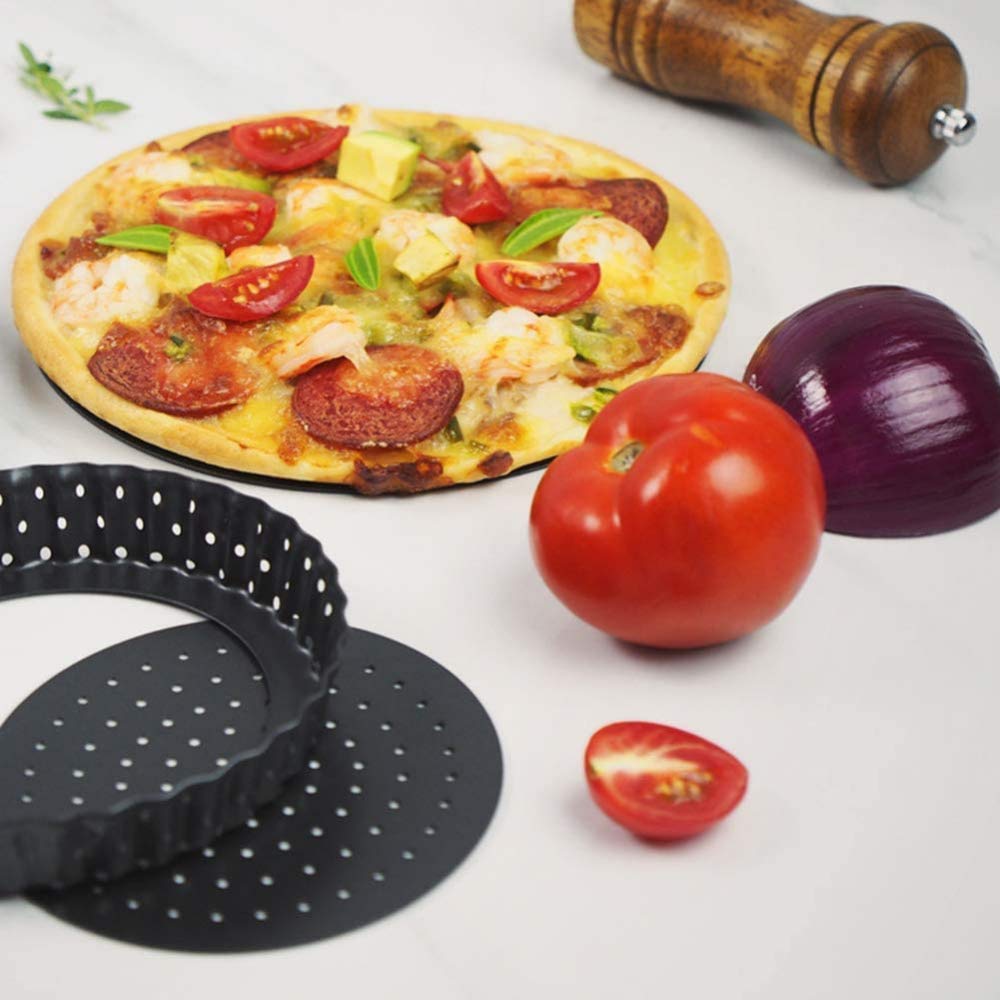 Juego de moldes antiadherentes para tartas, 3 tamaños diferentes, para flan y tartas, molde para quiche con base suelta para pasteles de queso cremoso, pasteles de chocolate, magdalenas, bandeja para