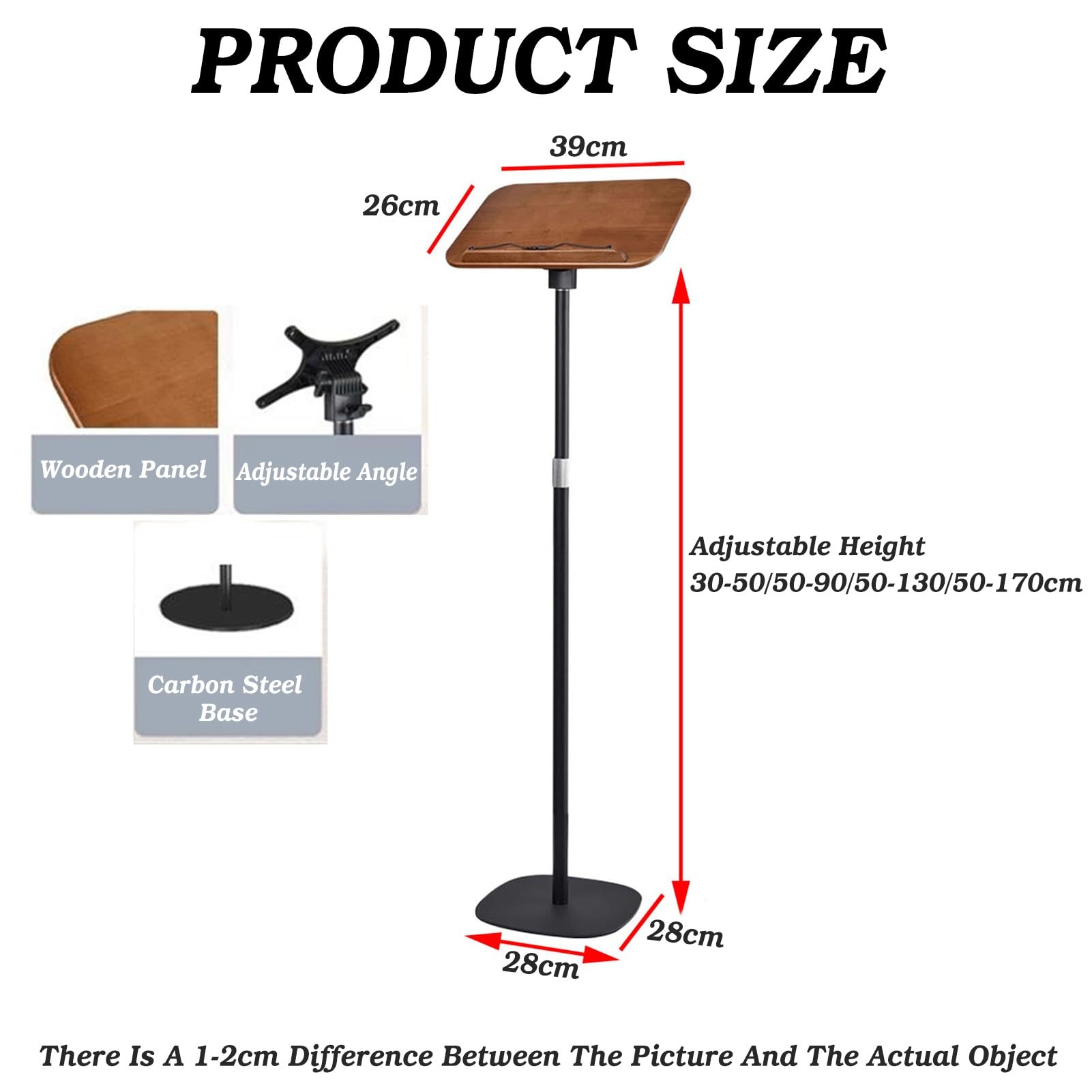 Supporto da lettura regolabile con elastico PaTablet supporto per & spartiti altezza 50130CMPerfetto per uso domestico e ufficio