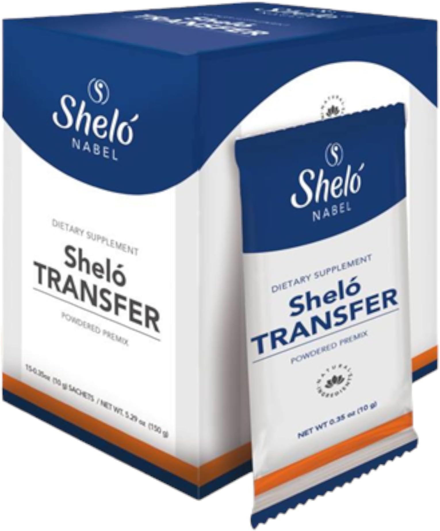 Shelo Nabel Shelo Transfer Powdered Premix, 15 Sachets, 0.35 oz (10 g) each, Black/Beige/Orange