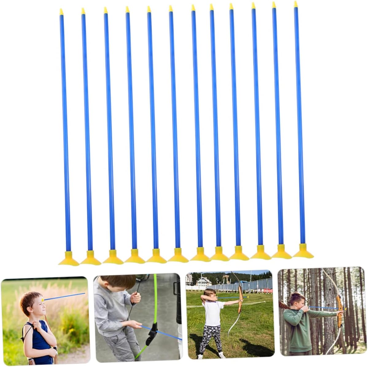 24Pcs Suction Cup Arrows Safe Reusable Practice Arrows for Lightweight Design Compatible with Bows for Archery Skill Development and Fun Target Shooting