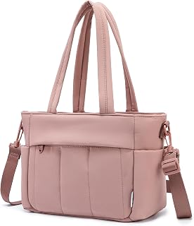 NOL Lunch Bag for Women – Lightweight Puffy Leakproof Cooler Tote with Adjustable Strap, Freezable & Insulated for Work/Outdoor (Dark pink)