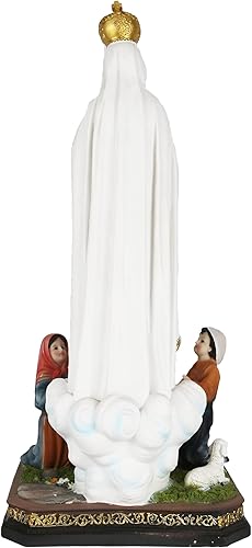 Miniatura 3 de Virgen De Fátima Con Pastorcitos 24" Patrona De Devotos Del Inmaculado Corazón De María Figura Religiosa Nuestra Señora de Fátima