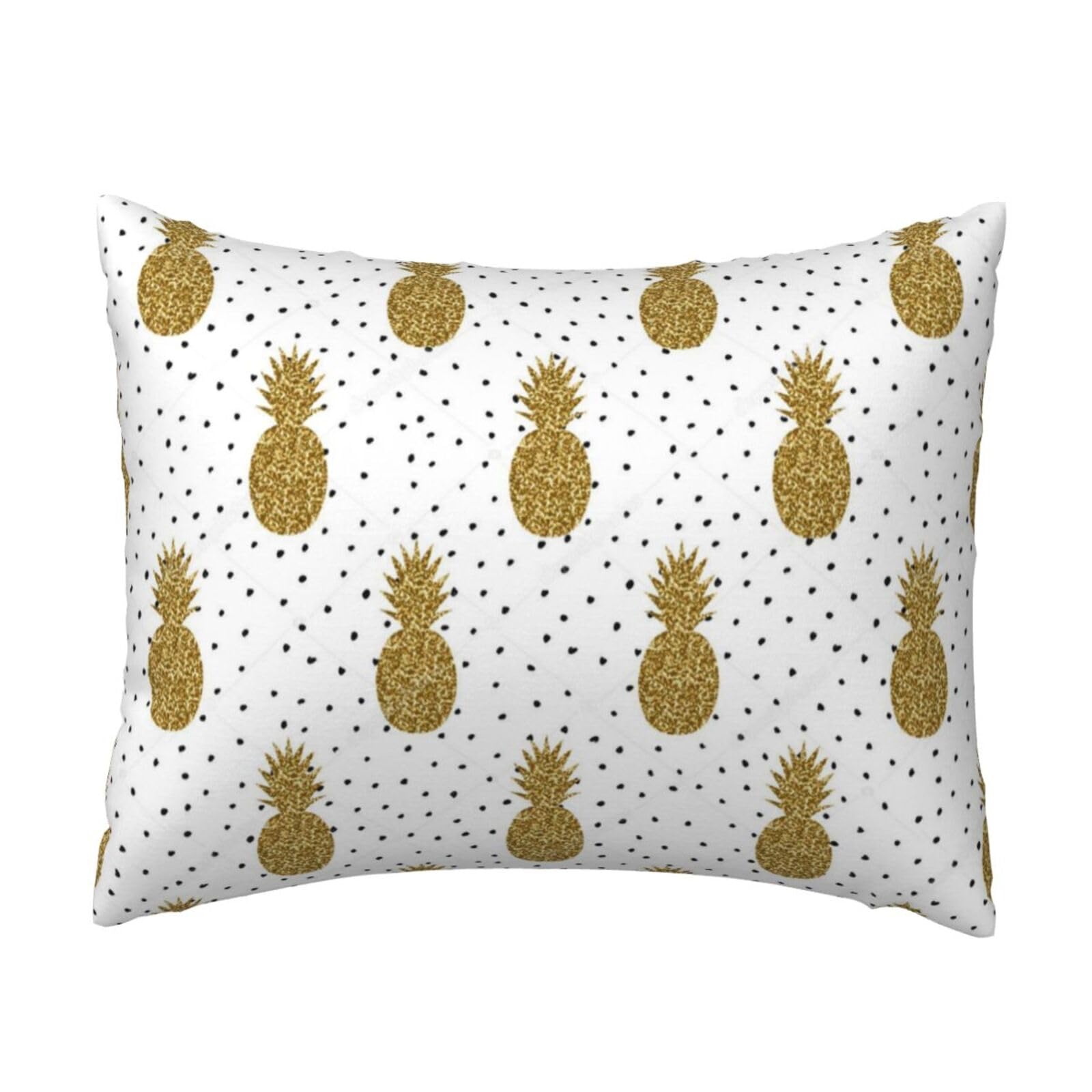 WSHFFILO Gold Glitter Pineapples Fruit printed Pillow Case 20x26in Decorative pillowcase Throw Pillow Cover