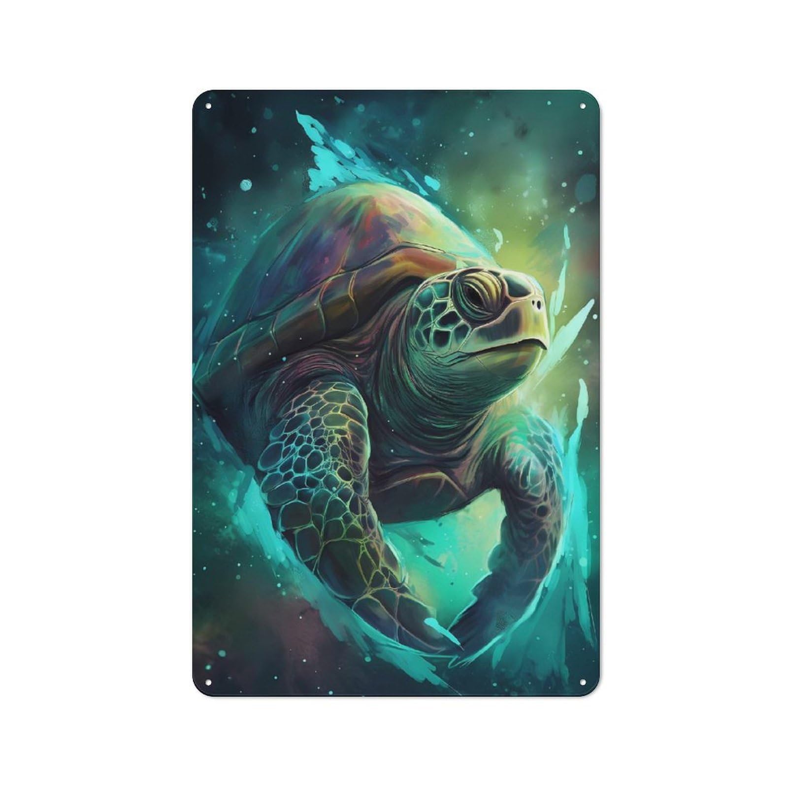Turtle Supernaturalism Rustic Tin Sign 30x20cm for Café Or Restaurant, for Café Owners And Decorators, for Retro Home Interiors