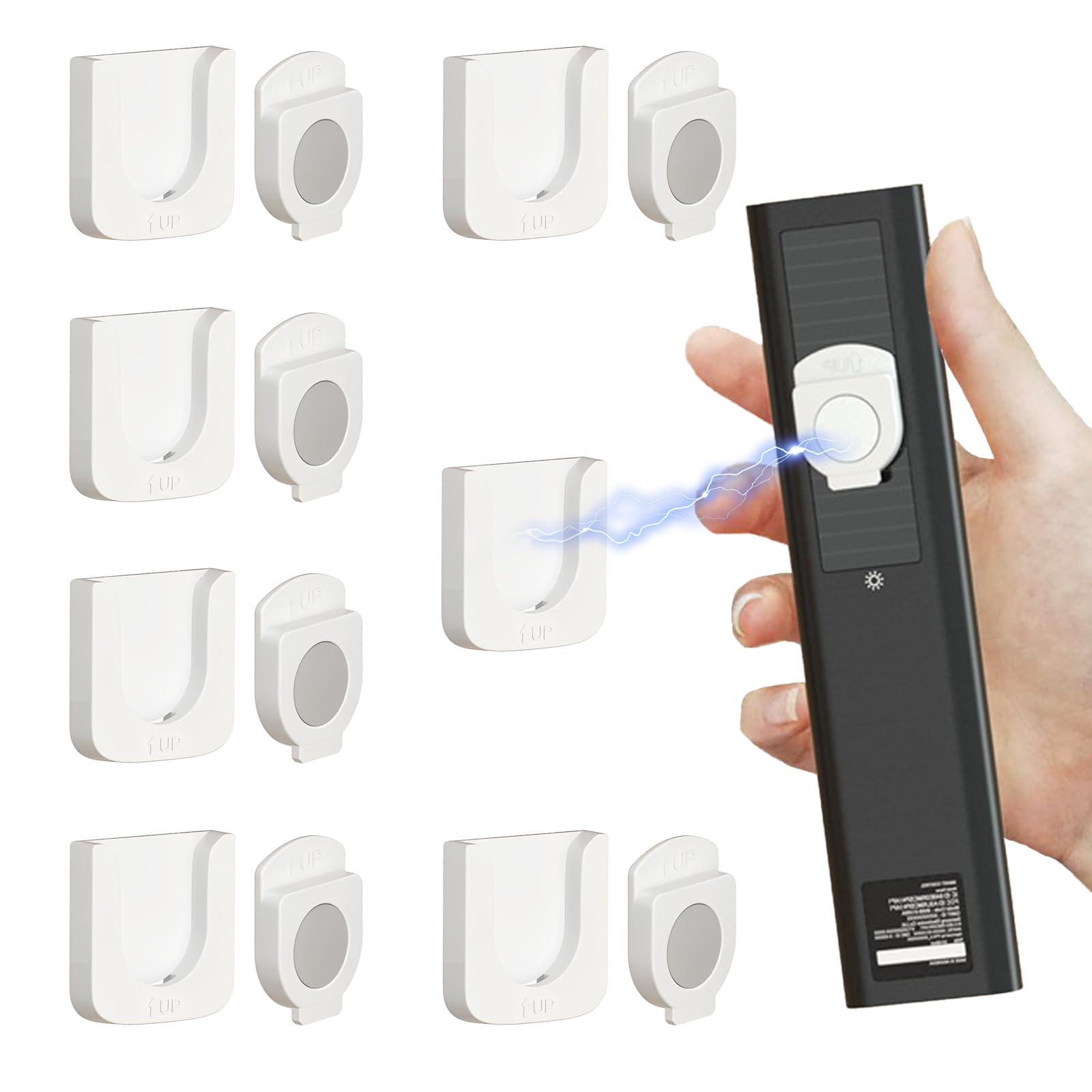 Makoto Nobu 6 Pcs Magnetic Remote Control Holder Wall Mount, Self-Adhesive TV Remote Holder, No Drilling Required, Easy Storage for TV, Fan, Air Conditioner Remotes - White
