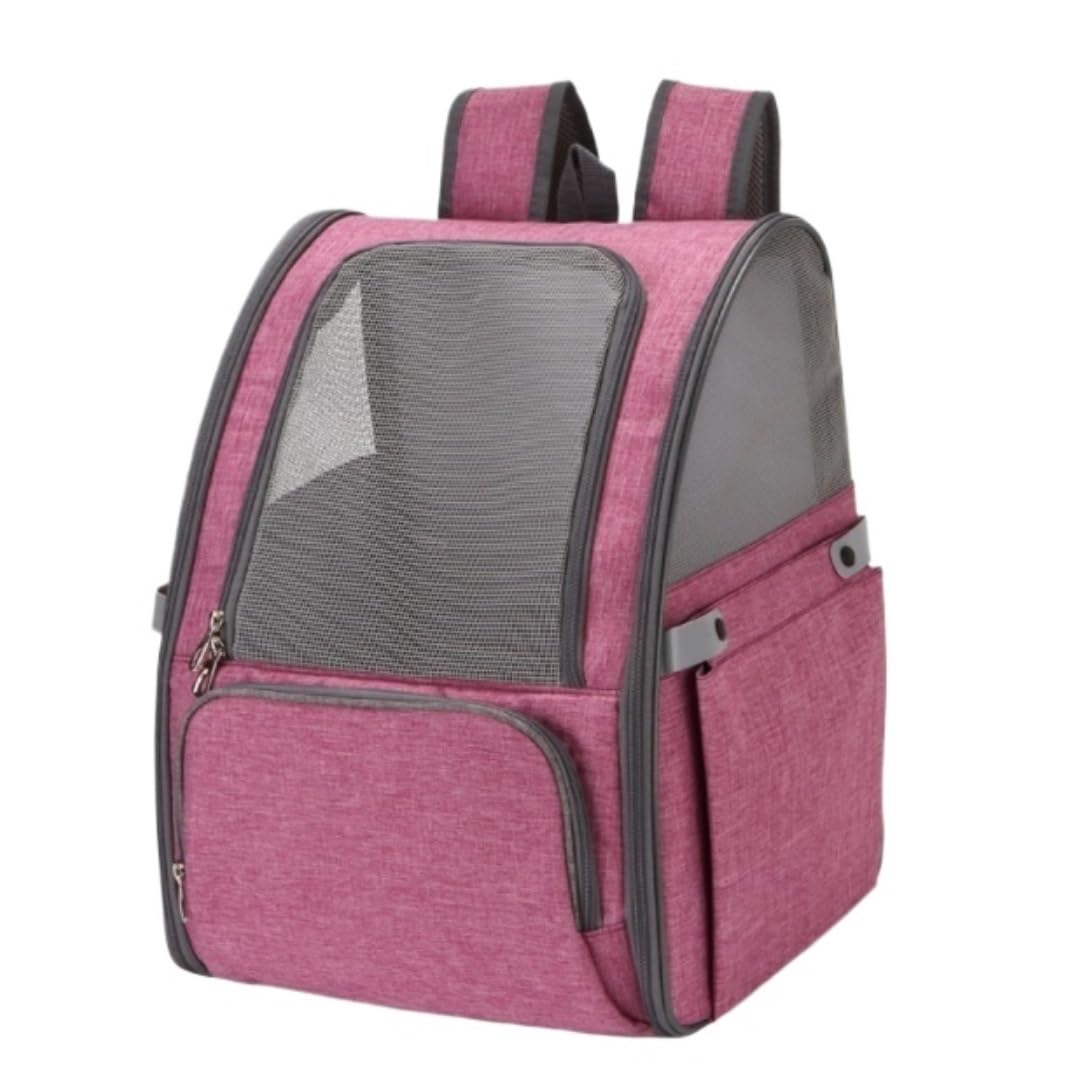 Rucksack Tragbare Katzenrucksäcke Für Tragen Von Katzen, Haustierrucksack, Netz-Hunderucksack Haustier(Pink)
