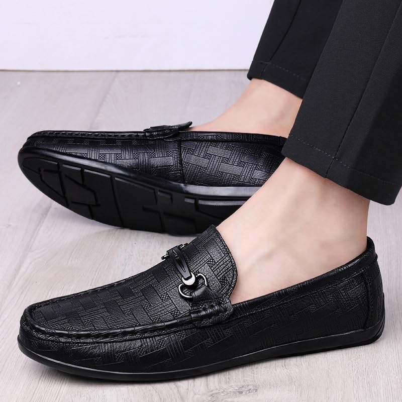 Men's Oxfords Flexural Leather Dress Shoes Modern Classic Slip-On Business Casual Comfortable Formal Footwear2