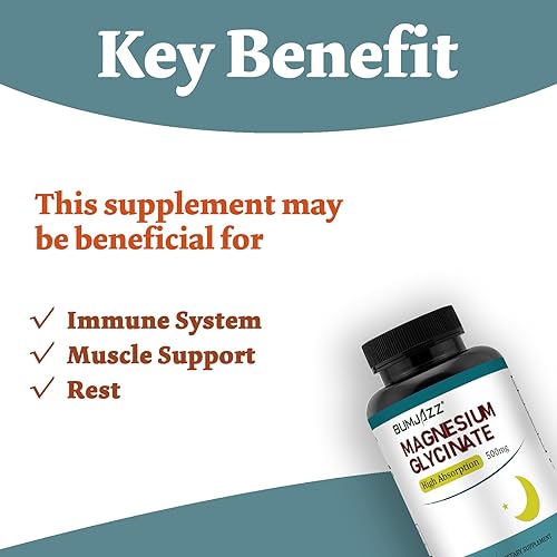 Miniatura 3 de Suplemento de glicinato de magnesio - Suplemento de magnesio Glicinato de magnesio 500 mg - Suplemento mineral 90 cápsulas