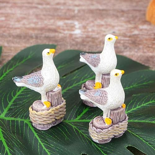 Miniatura 3 de Amosfun 6 esculturas de gaviota en miniatura para decoración de jardín, figuras de aves marinas de resina, adornos de micro paisaje costero, 0.6 x