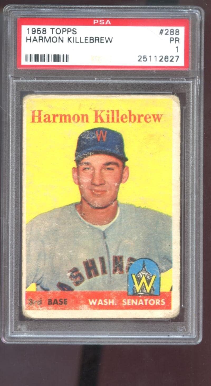 1958 Topps #288 Harmon Killebrew PSA 1 Graded Baseball Card Washington Senators