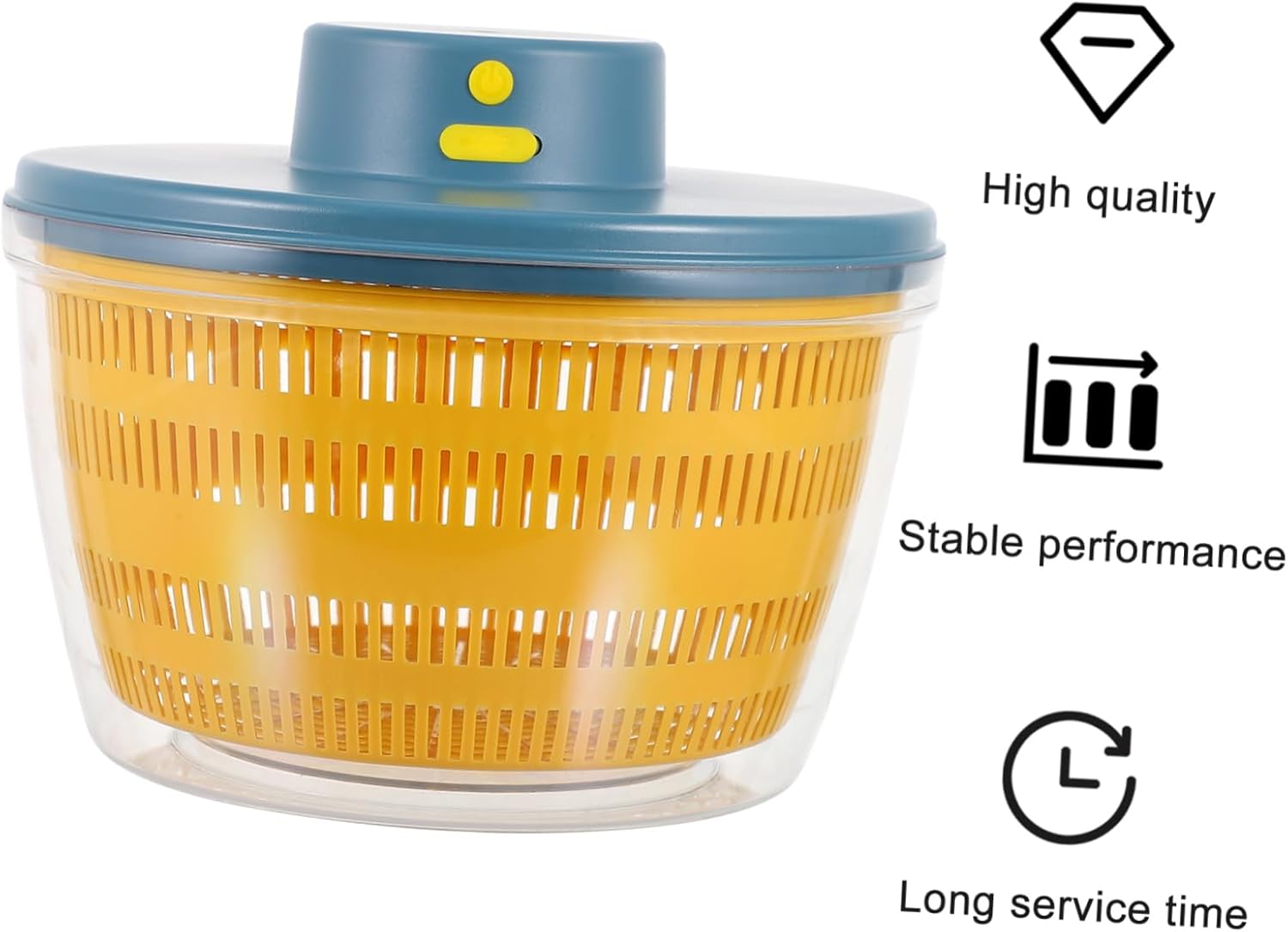 KICHOUSE Electric Vegetable Dryer and Salad Dehydrator Capacity Design for Home and Restaurant Use Efficient Fruit and Veggie Washing Basket